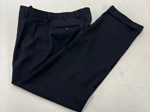 MADISON Brooks Brothers Men's Dark Navy Blue Solid Wool Dress Pants 34X31 $158 - Picture 1 of 9