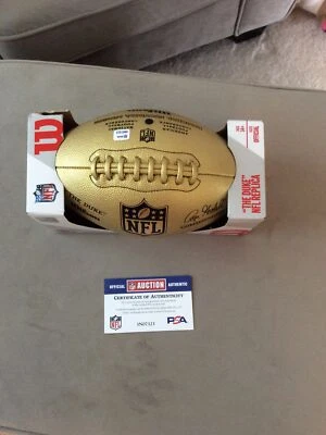 NFL - Commanders Javontae Jean-Baptiste Signed Gold Composite Football-COA - Image 1 of 4