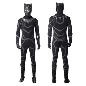 Superhero New Panther Cosplay Costume Black Jumpsuits With Helmet Halloween - Picture 1 of 24
