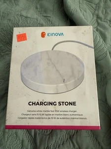Einova Wireless Fast Charging Stone with 10W Charging Wireless charger - White - Photo 1 sur 6