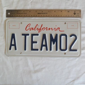 Vtg California License Plate A TEAMO2 Cursive Vanity - Picture 1 of 2
