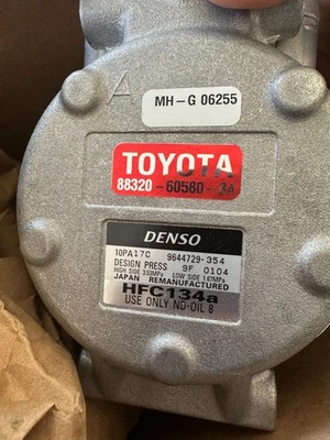 1994-2002 Toyota 4Runner A/C Air Conditioning Compressor 4WD OEM 88320-60580-84 - Image 1 of 4