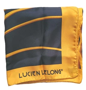 Sciarpa Indiscreta Lucien LeLong 100% Seta Sciarpa Made in Italy Nero Giallo Oro - Foto 1 di 8