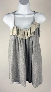 Women's Isabel Marant Etoile Gray Sleeveless Ruffle Cotton Jersey Cami Top Sz 0 - Picture 1 of 5