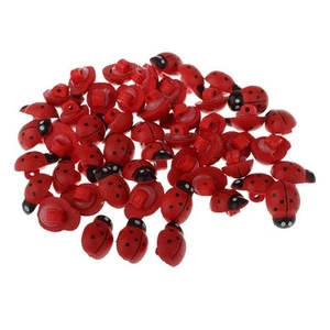 50 Pieces Ladybird Shape Wooden Shank Buttons for Sewing - Picture 1 of 6