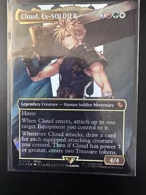 MTG Cloud Ex-SOLDIER (Borderless) (Surge Foil) (0210) Final Fantasy Foil NM/Mint - Image 1 of 3