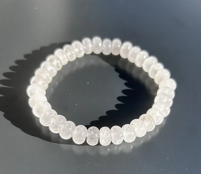 19 cm Milchquarz NATUR Armband Gummizug 8 X 4 mm Rondell Unbehandelt Edelstein - Bild 1 von 4