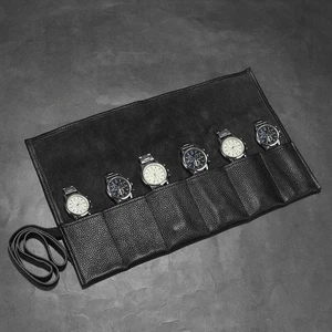 Luxury Watch Roll Case Genuine Leather 6 Slots Watches Storage Pouch Travel Box - Bild 1 von 16