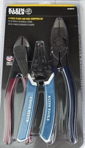 New Klein Tools 3-Piece Pliers & Wire Strippers Kit - D2139NEKIT24 - Picture 1 of 2