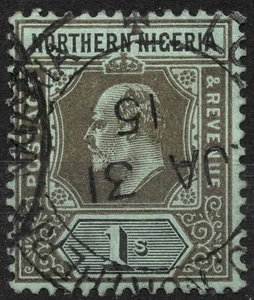 SG36 Sn:#35 1910 1s NORTHERN NIGERIA King Edward VII Definitives (III) , used - Picture 1 of 2