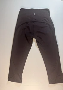 Lululemon Pants Womens 6 BCrop Yoga High Rise Mesh Activewear Gym Brown - Picture 1 of 10