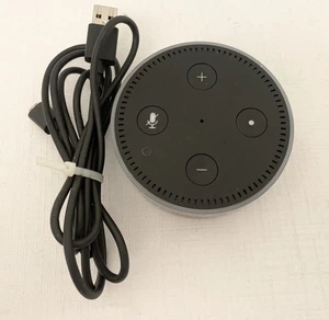 Amazon Echo Dot 2nd Generation Smart Speaker w/ Charger Plug Black RS03QR - Picture 1 of 3