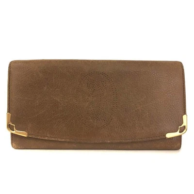 Cartera EGA Cartier Marcello Cuero Larga Doble Plegable Marrón/9BL1610 Foto 1 de 4