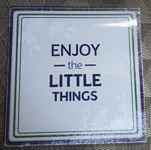 Square Cutting Board; "Enjoy the Little Things"; 8" - Picture 1 of 2