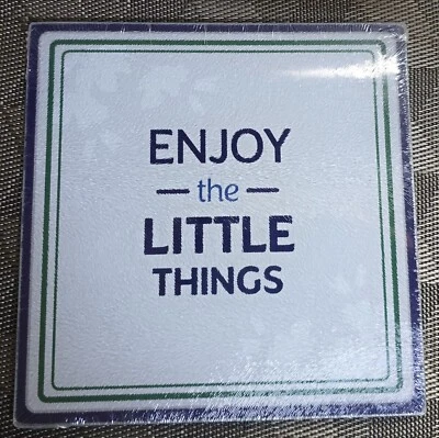 Square Cutting Board; "Enjoy the Little Things"; 8" - Image 1 of 2