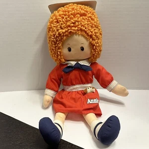 Vintage 1982 Knickerbocker 16" Little Orphan Annie Plush Doll & Dog - Foto 1 di 12
