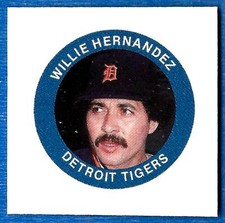 1984 Fun Foods Proof WILLIE HERNANDEZ (Detroit Tigers) ex-mt