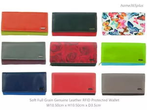 Franco Bonini Full Grain Genuine Leather RFID Protected 19 Card Women's Wallet - Picture 1 of 33