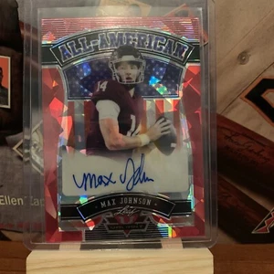 2022 Max Johnson Leaf Valian All American Red Ice Prizm Auto 4/4 RC Hot SSP - Picture 1 of 2
