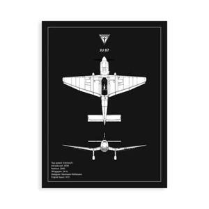 Stampa su Tela su Carta Poster o Quadro Rogan Mark BP Junkers JU87 Black - Bild 1 von 2