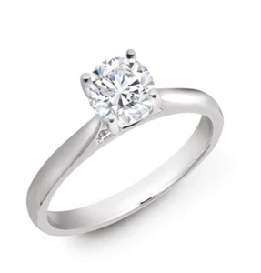 18ct White Gold 0.50ctw Round Brilliant Cut Solitaire Wed Fit Lab Grown Diamond - Picture 1 of 6