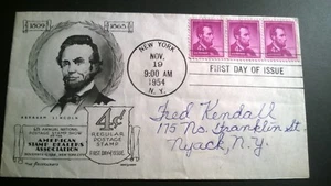 1954 FIRST DAY ISSUE ENVELOPE WITH STAMPS "AMERICAN STAMP DEALERS ASSOCIATION"" - Picture 1 of 5