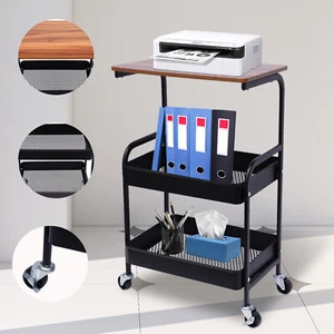 3 Ebenen Druckerwagen Aufbewahrung Regal Büro Zuhause Rollen Computer Schreibtisch Laptop Tisch - Bild 1 von 13