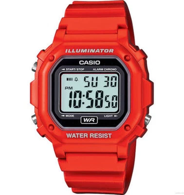 Casio F108WHC-4A, Digital Chronograph Watch, Red Resin, Alarm, 7 Year Battery - Image 1 of 2