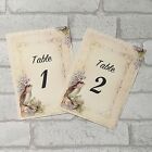 Vintage Bird Style Wedding Table Numbers Names Cards - Shabby Chic Pastel
