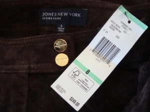 NWT$249 JONES NEW YORK Genuine Suede Leather Boot Leg Pant Sz 8 - Picture 1 of 6