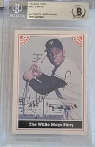 WILLIE MAYS SIGNED 1983 ASA WILLIE MAYS STORY CARD #600 OF 2000 GIANTS BAS - Picture 1 of 2