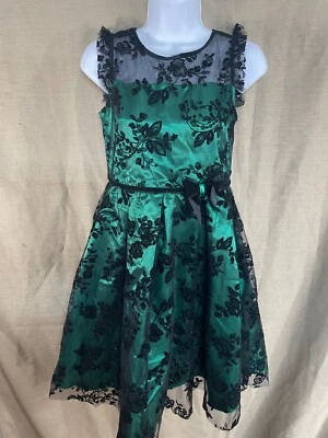 Jona Michelle 12 码绿色黑色正装分层衬里非常漂亮 — 第 1/4 张图片