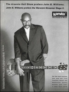 John B. Williams 1991 Warwick Streamer Stage II Bass Guitar advertisement print - Picture 1 of 3