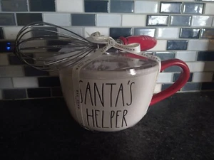 BRAND NEW RAE DUNN SANTA'S HELPER MEASURING CUP & JINGLE WHISK SET CHRISTMAS - Picture 1 of 3