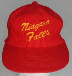 Vintage Mütze Kappe rot Cord Niagra Falls Snapback - Bild 1 von 9