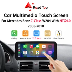 Pantalla táctil multimedia inalámbrica CarPlay de 12,3" para Benz C W204 NTG4.0 Android Auto - Imagen 1 de 12