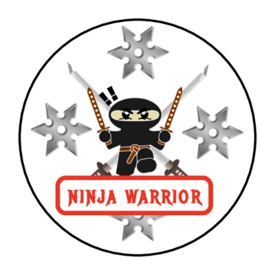 Ninja birthday party favor stickers, labels, tags - Image 1 of 2
