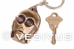 LLAVERO - Star Wars C3P0 Cabeza de Droide BRONCE - Llave Accesorio Joyería Nerd Geek - Imagen 1 de 1