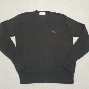 STEEPLECHASE Vintage schwarz Medium Acryl V-Ausschnitt adretter Reitsport Pullover USA - Bild 1 von 8