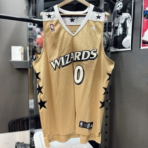 NBA Adidas Washington Wizards Gilbert Arenas Jersey 0 Gold Mens XXL 2XL Hibachi - Picture 1 of 5