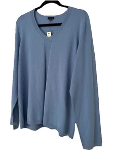 Talbots XL weicher Strickpullover periwinkle blau V-Ausschnitt Maschinenwäsche Neu mit Etikett - Bild 1 von 7