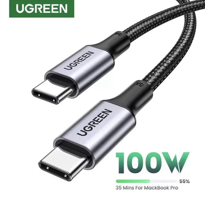 UGREEN PD100W USB-C to USB-C Cable | Fast Charging Braided PD Charger Cord Cable - Image 1 of 4