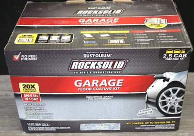 Rust-Oleum 293513 RockSolid Polycuramine Garage Floor Coating, 2.5 Car Kit, High