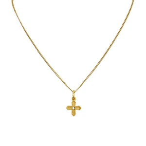 VIRGINS SAINTS & ANGELS VSA Peace Cross Charm Necklace in Gold - Picture 1 of 8
