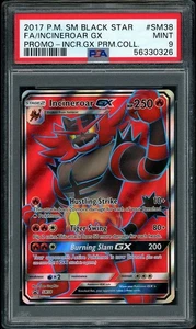 2017 Pokemon SM Incineroar GX Full Art Black Star Promo #SM38 PSA 9 MINT - Picture 1 of 2