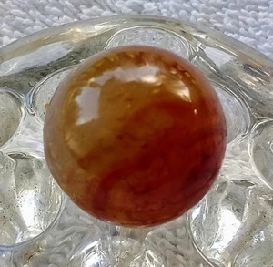 7/8" Carnelian Agate Hand Made Stone Marble In Mint Condition. - Picture 1 of 8