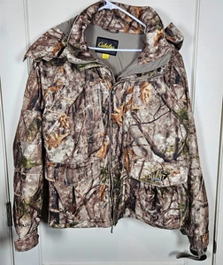 Cabelas Dry Plus Silent Suede Camo Insulated Waterproof Jacket Size: L Hunting - Picture 1 of 4