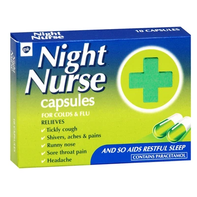 HALEON Night Nurse For The Treatment Of Cold/Flu - 10 Capsules