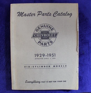 1929-1951 Chevrolet Master Parts Catalog Bowtie Truck Corvette 6 Cylinder - Picture 1 of 15