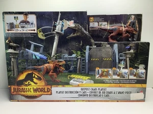 New Jurassic World Park Outpost Chaos Playset w/ Figures Exclusive Toy Set *Read - Afbeelding 1 van 13